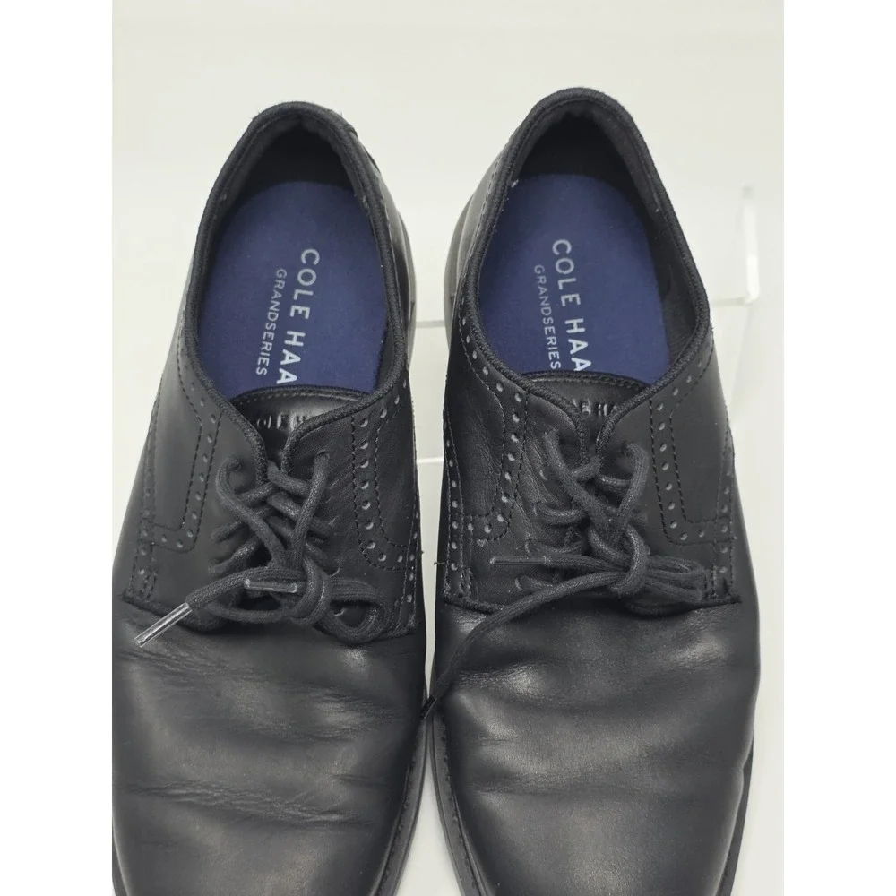 Cole Haan Go To Plain Toe Oxfords Black Leather Mens Size 9M C34123 Pre-owned